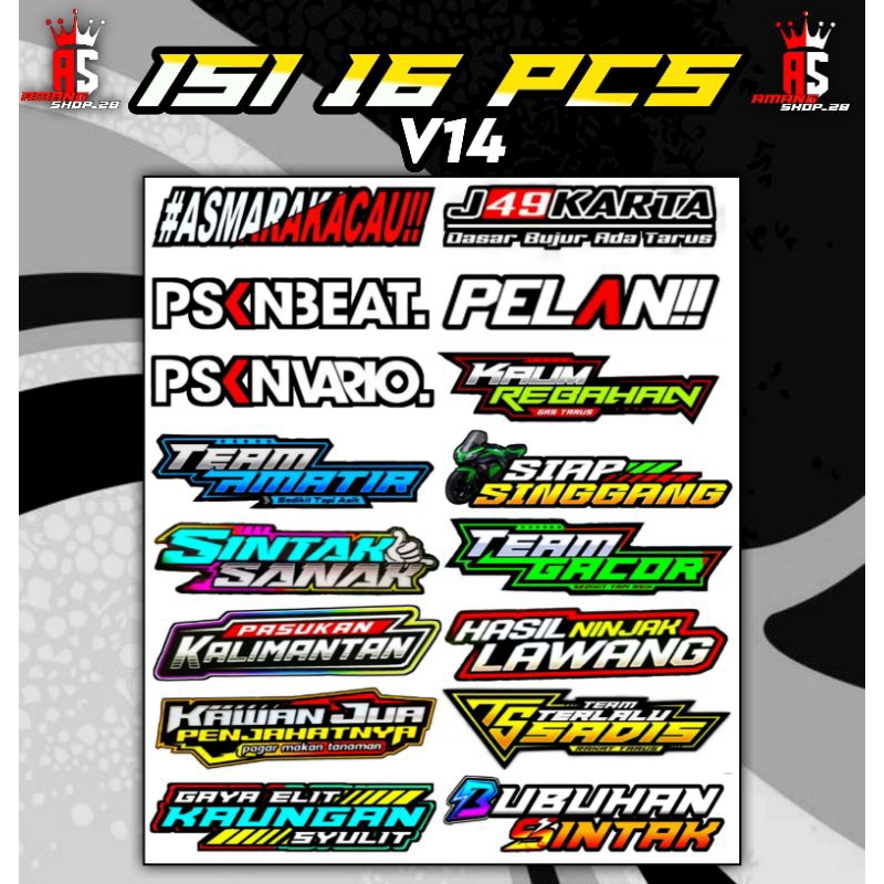 

Stiker Isi 16pcs V14 Terbaru