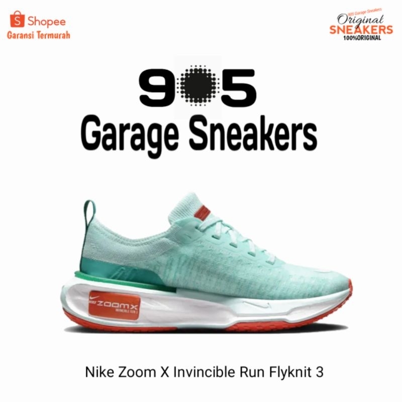Sepatu Nike Zoom X Invincible Run Flyknit 3 Jade Ice Original