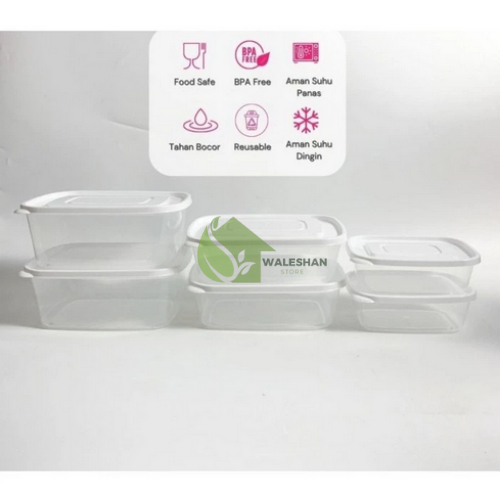 Set Food Kontainer Kotak Penyimpanan Makanan Toples Plastik Putih
