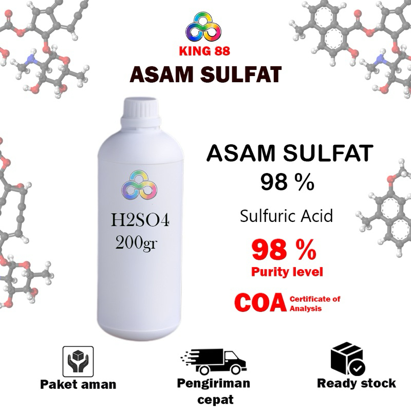 Asam Sulfat 200gr / H2SO4 98% / Sulphuric Acid / Asam Sulpahte Murah