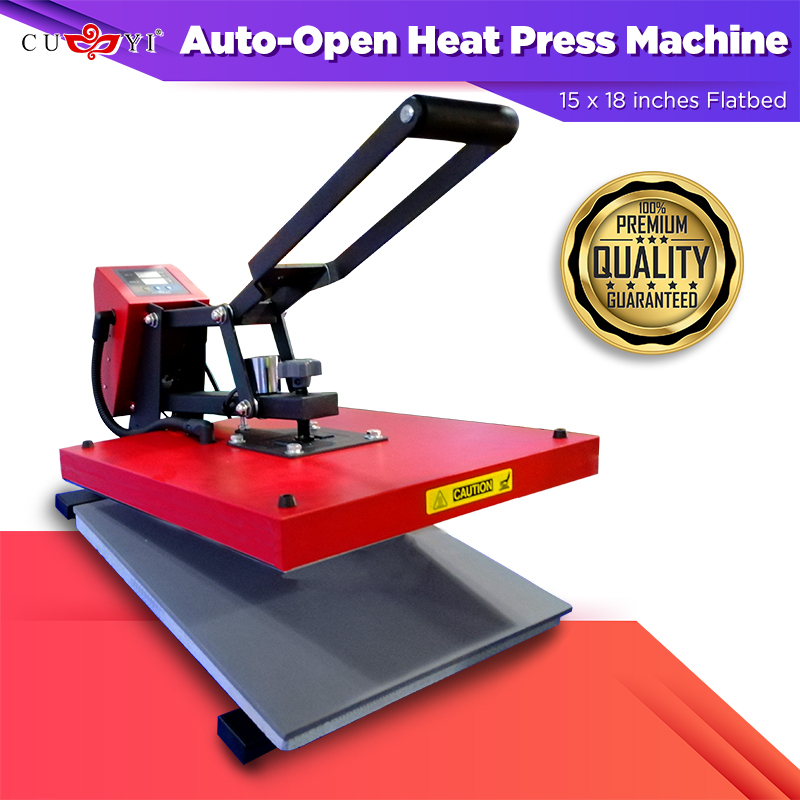 

Auto-Open /Clam Type A3 Size CUYI Heat Press Machine Heavy Duty (15x18inches flatbed)