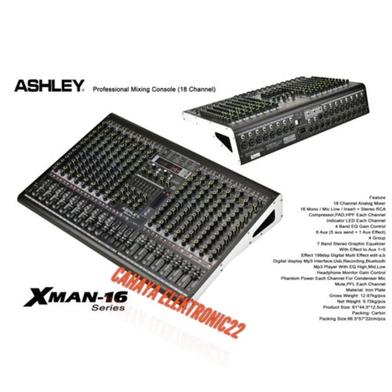 MIXER ASHLEY XMAN 16 / XMAN16 16" CHANNEL ORIGINAL ASHLEY