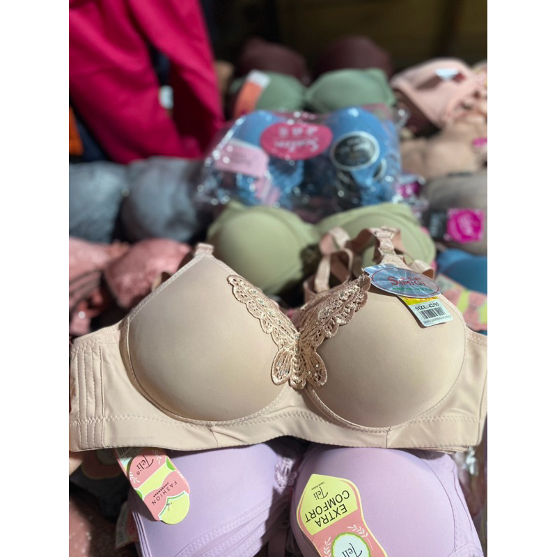bra SIMIQI renda kupu kupu tanpa kawat cup besar C/bh simiqi bahan lembut pengait 3