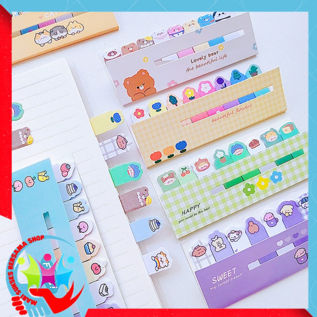 

MSBS Sticky Notes Karakter 8IN1 Tempelan Kertas Catatan 120 Lembar Pembatas Buku Karakter Hewan Lucu Penanda Buku Stationery Memo Pad Convenience Cute 8 IN 1