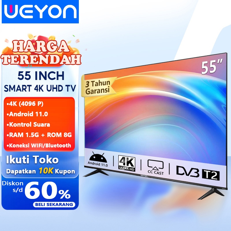 Weyon Smart TV Android 55 inch 43 inch Smart TV Android 12.0 Smart tv digital 43 inch 55 Inch Smart 