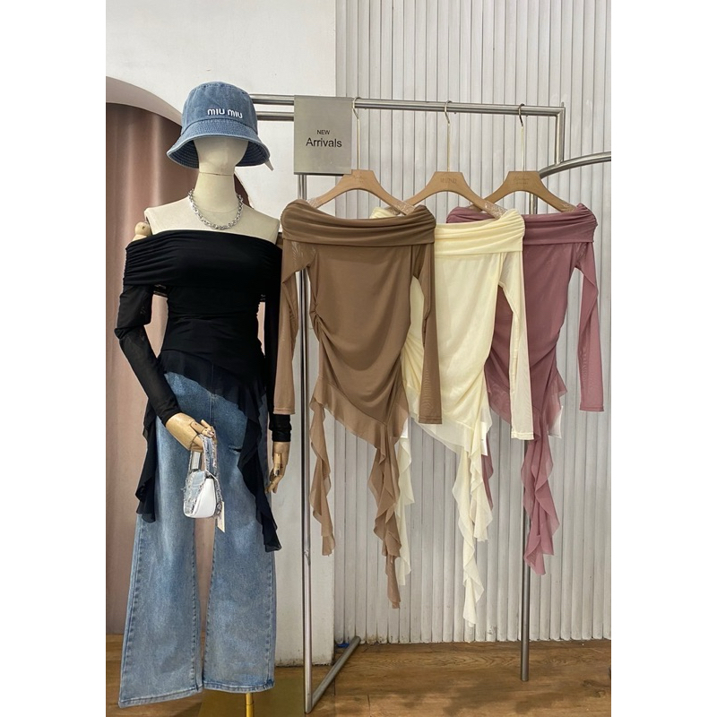 [MODERNFASHION] M2M 1312 ATASAN CHIFFON SABRINA IMPORT BANGKOK