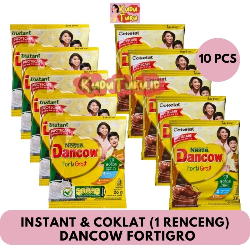 

10 PCS - DANCOW FORTIGRO SACHET INSTAN 26g & COKLAT 38g - 1 RENCENG