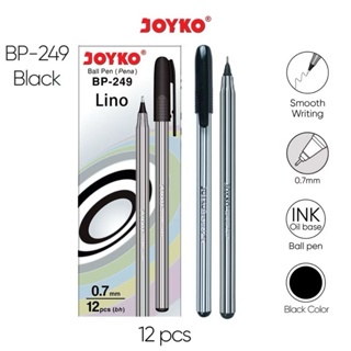 

Joyko BP-249 Ball Pen / Pulpen / Pena 12 PCS / Lino / 0.7 mm Black 12pcs