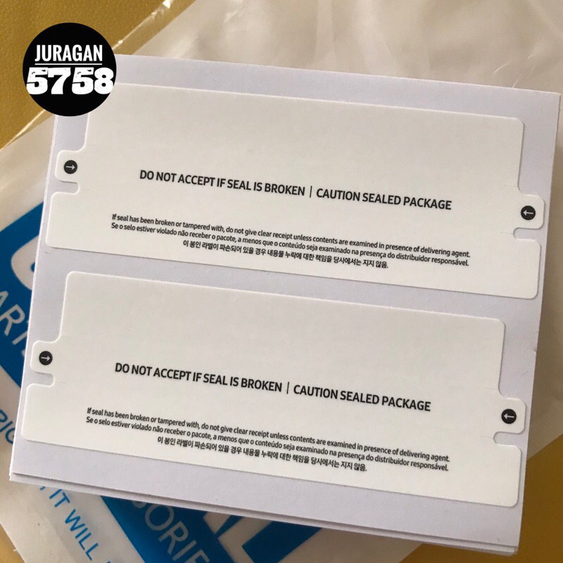 

5 set atas bawah segel sticker dus samsung Tab S9 S10 Plus Ultra/Tab S9 FE Plus +/tab S6 lite 2024 wifi