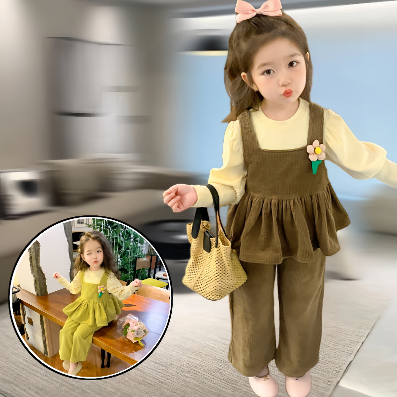 Setelan Anak 2in 1 Set Import anak perempuan Setelan baju anak perempuan usia 1-4th