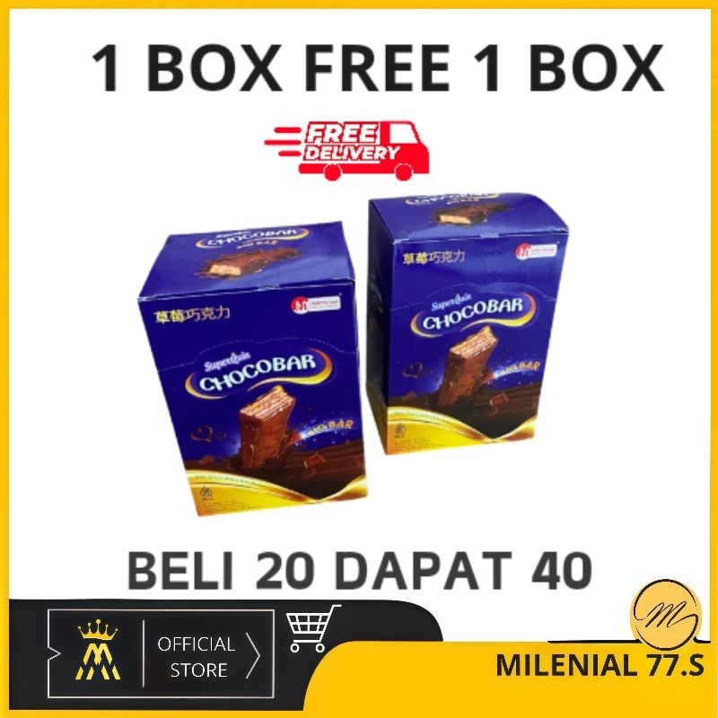 

MILE - PAKET HEMAT 2 DUS ISI 40 COKLAT, BIG BAR CHOCOBAR SIZE BESAR SUPERQUEEN BY MARTINI FOOD