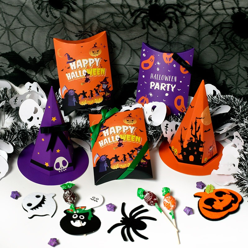 

Box karton kardus pillow kemasan cardboard Halloween white paper box