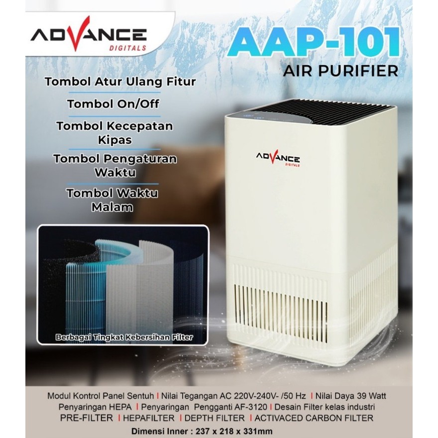Air Purifier Advance AAP-101 Air Purifier Ruangan Pembersih Udara Ruangan Penyaring Udara Ruangan