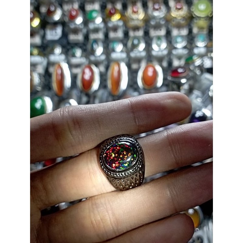 kalimaya australia ring Titanium hitam