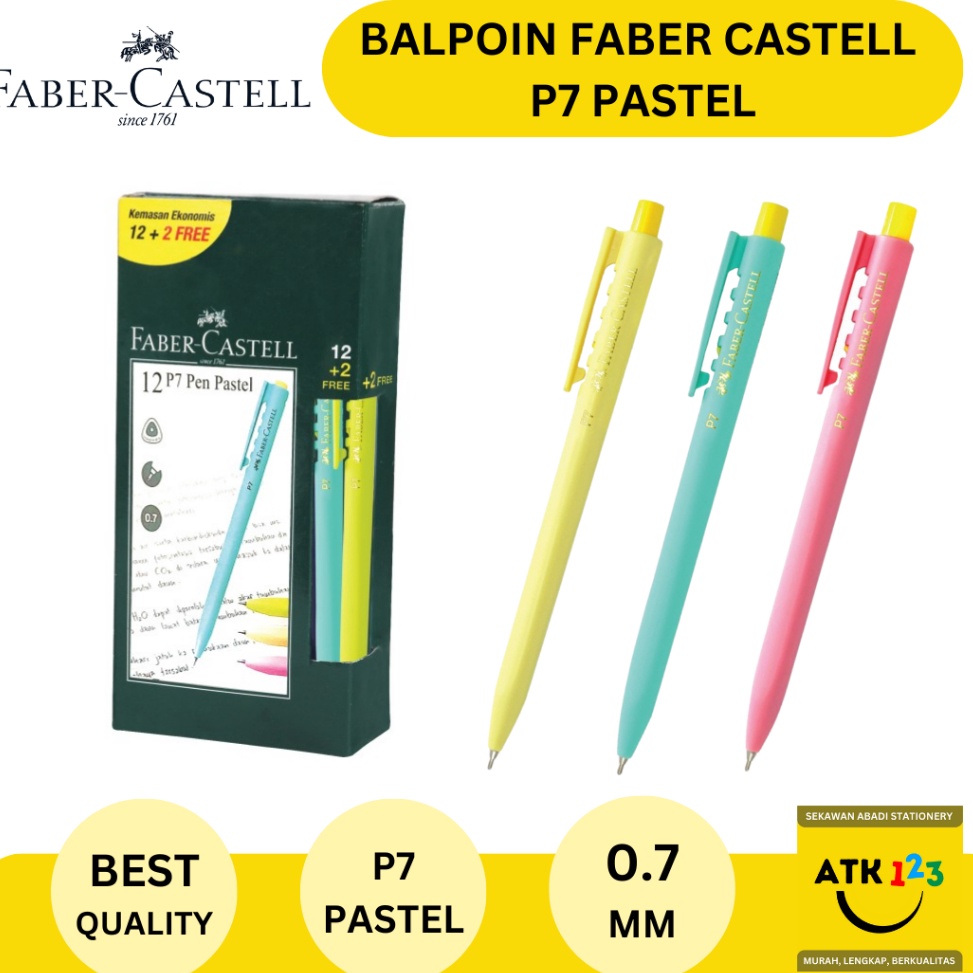 

KODE Y5P8 Faber Castell Ballpoint Pen P7 Pastel Ink Black 7 1 PAK12PCS