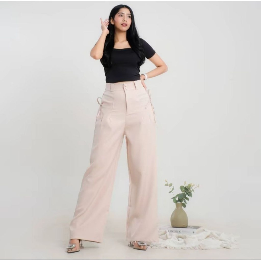 Ella cullots-Kulot highwaist kulot tali samping kain semiwoll tebal dan jatuh