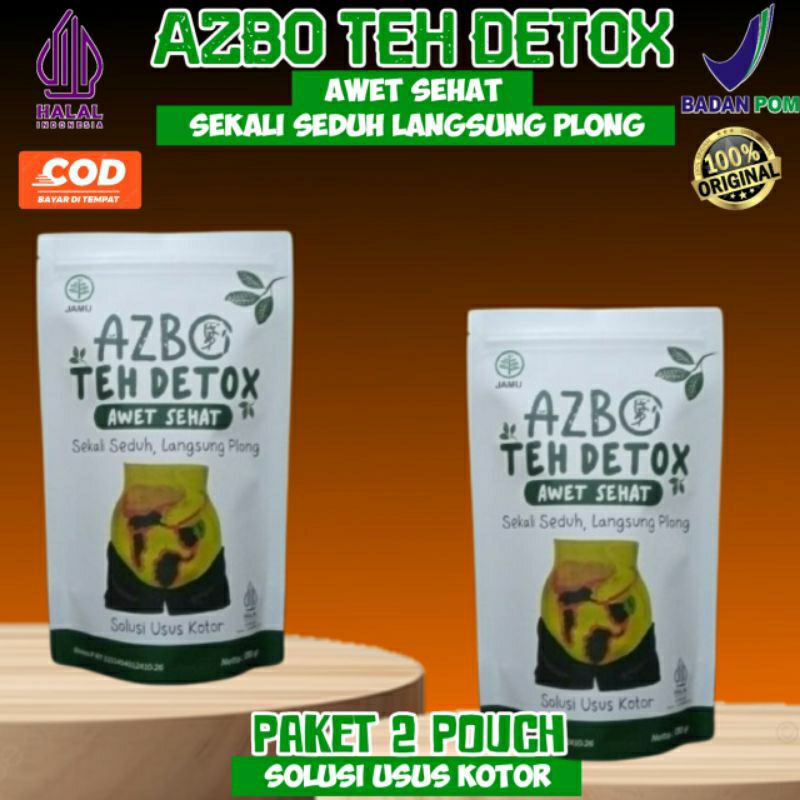 

PROMO EKSTRA PAKET HEMAT 2POUCH AZBO TEH DETOX RAMUAN TEH HERBAL PEMBERSIH USUS & LAMBUNG//PELANCAR PENCERNAAN