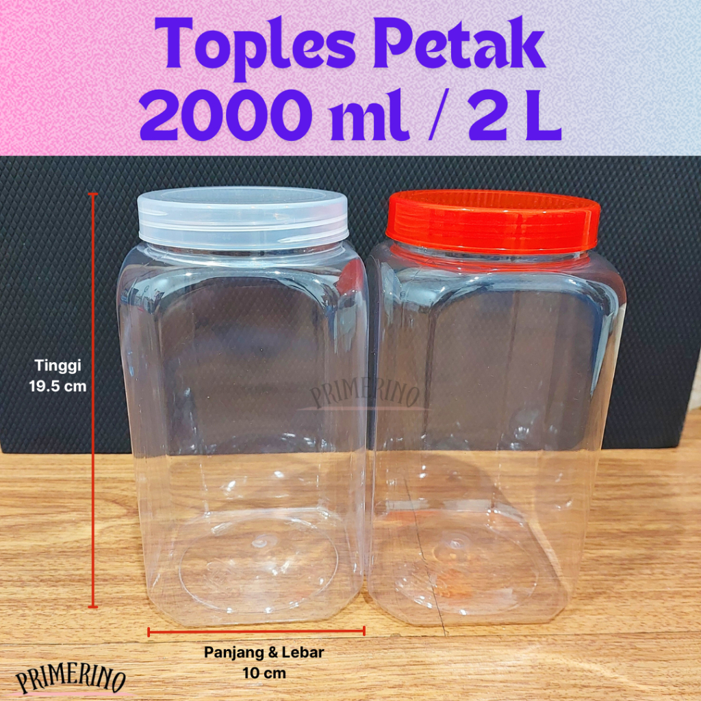 Toples Plastik 2 Liter / Toples Ikan Cupang 2000 ml / Toples Kue Kering