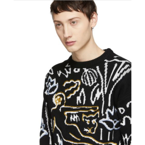 Sweater Pria Kenzo Rosseau Emboirdered Crew Knit Original