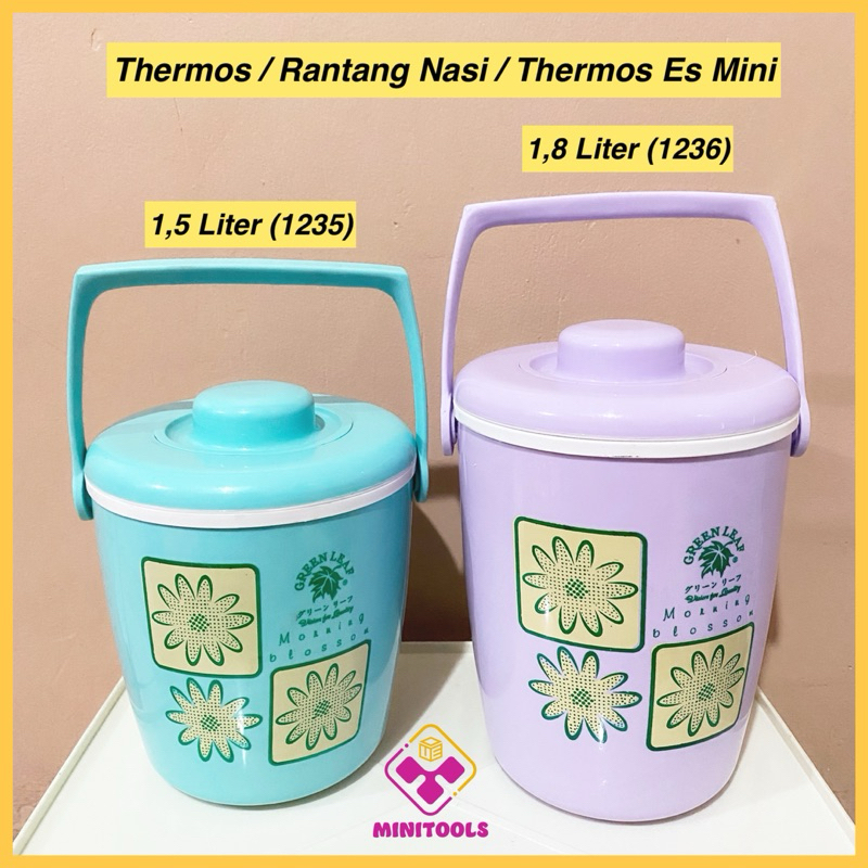 THERMOS BATU ES MINI / THERMOS/RANTANG NASI MINI BUAT JALAN GREEN LEAF 1235 1236