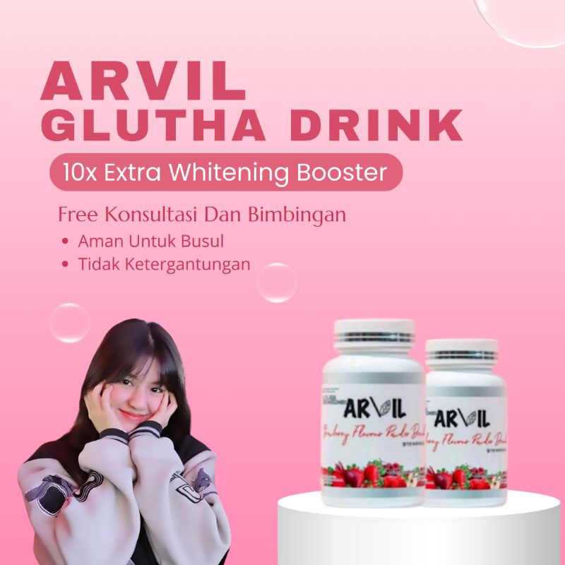 Arvil Glutha Drink Minuman Collagen Pencerah Kulit Ampuh Infus Whitening