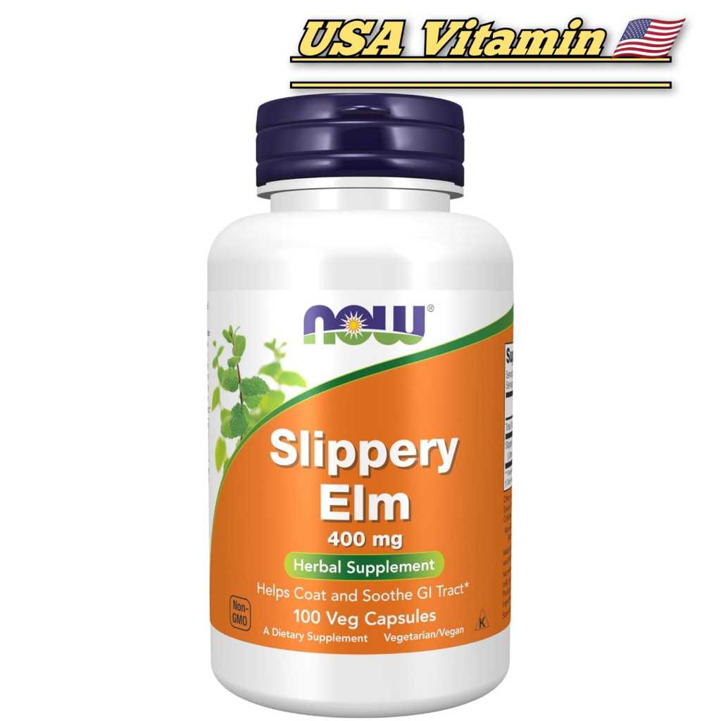 Now Foods Slippery Elm 400 mg 100 Veg Capsules