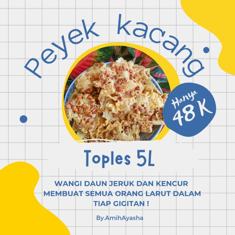 

AmihAYASHA Peyek Kacang Tanah Ukuran Toples 5 Liter Gojek/Gosend