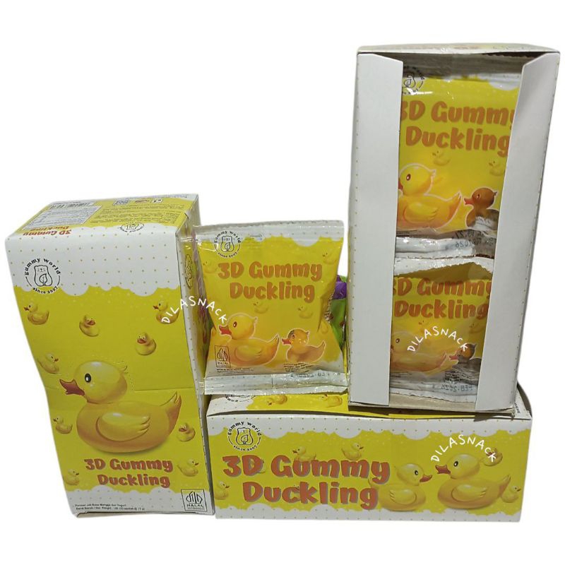 

Baru 3D Gummy duckling yupi 3D bentuk bebek jelly 1 box isi 12 jelly jeli aneka rasa buah