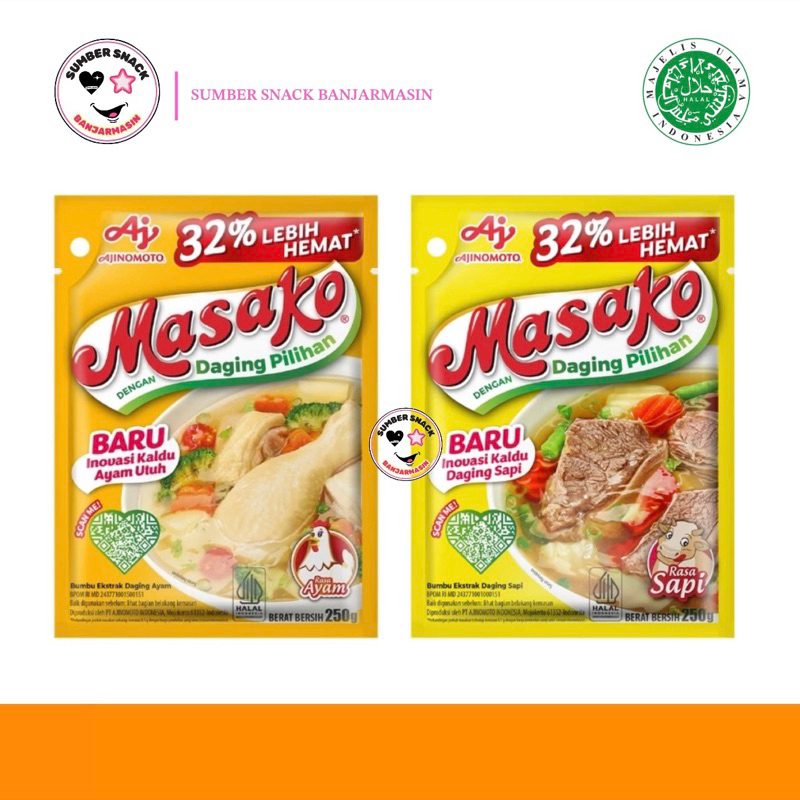 

Ajinomoto Masako Bumbu Kaldu Sachet (2 Varian Rasa) (2 Ukuran)