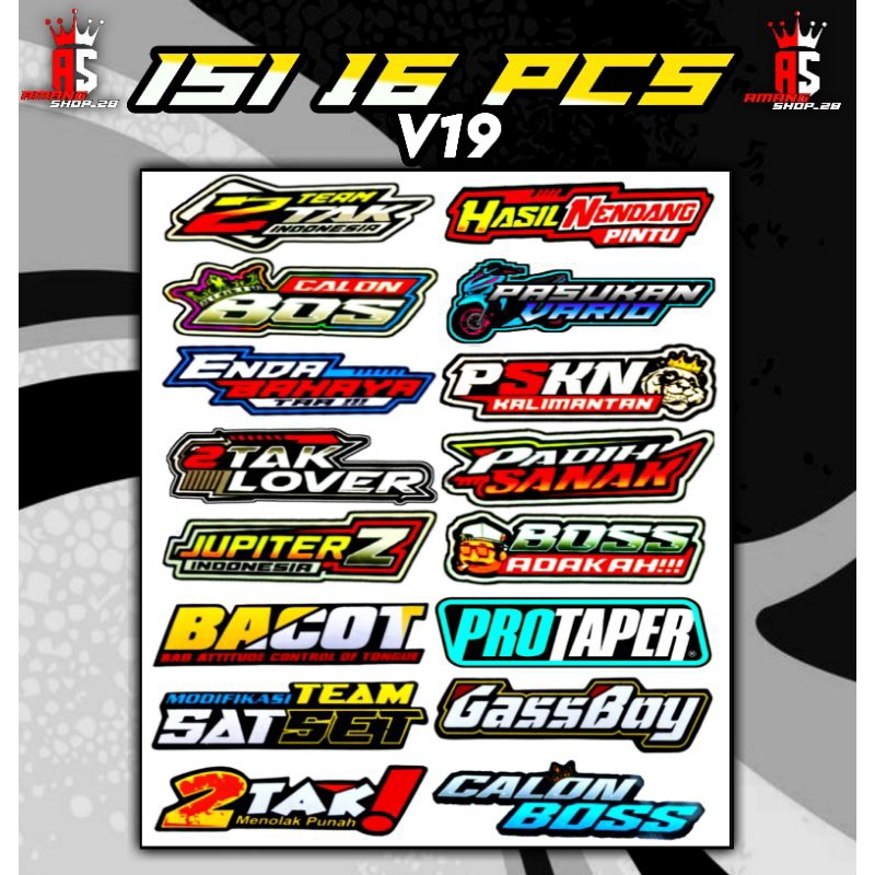 

Stiker Isi 16pcs V19 Terbaru