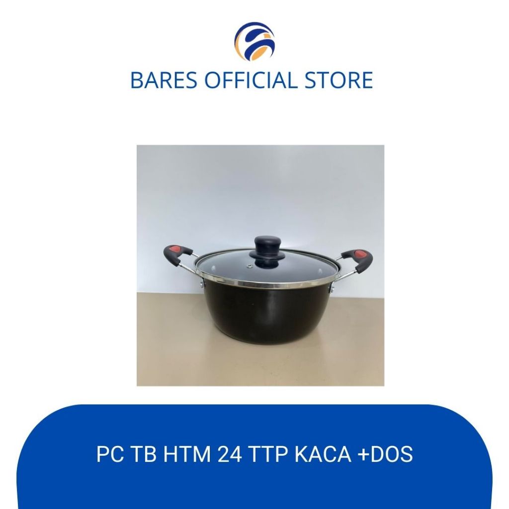 Panci Enamel Tb Hitam + Tutup Kaca Diameter 22 & Diameter 24 Cm | Panci Kuah