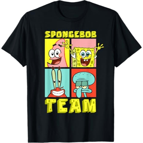 SpongeBob SquarePants - SpongeBob Team SpongeBob Patrick Squidward Mr Krab Birthday T-Shirt