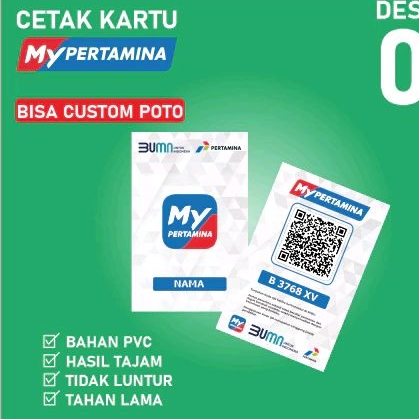 

Kartu My Pertamina | Bahan PVC | Ukuran ID Card Custom