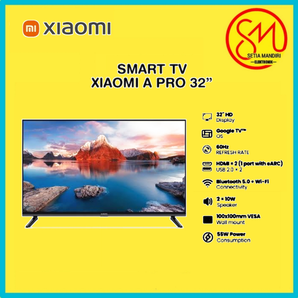 [Kargo]Xiaomi Google TV A 32 Pro | Smart TV LED HD | Speaker 20W | Dolby Audio | DTS-X | DTS Virtual