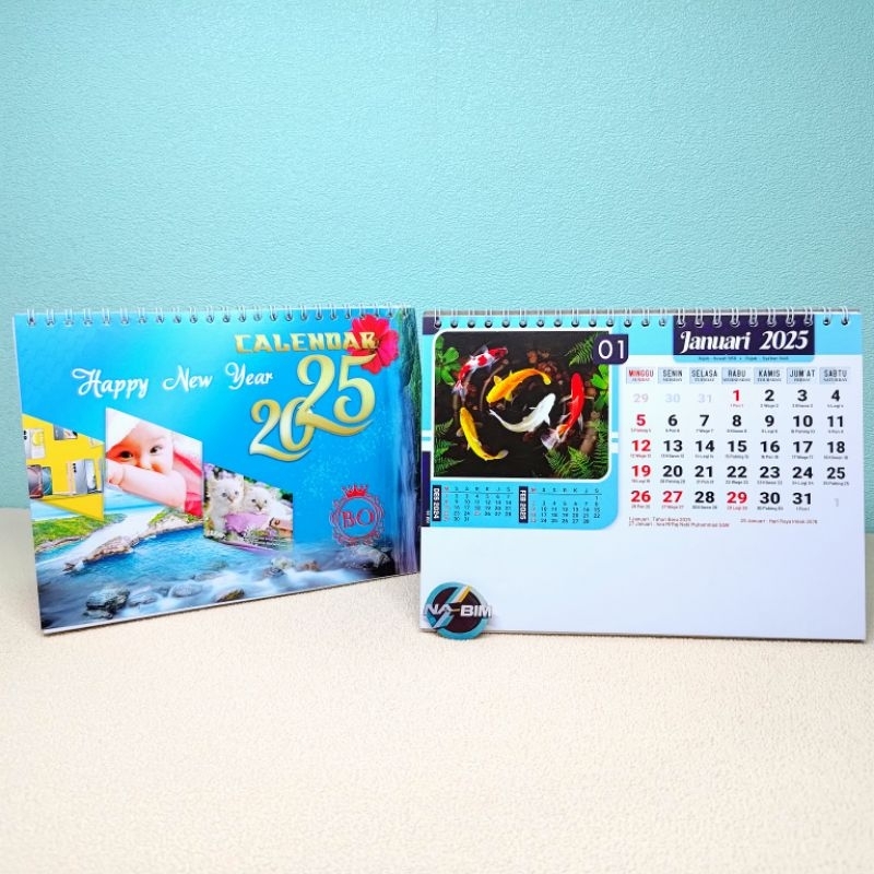 

kalender meja standard 2025 BO 06 gambar ikan (terima castume cetak merek)