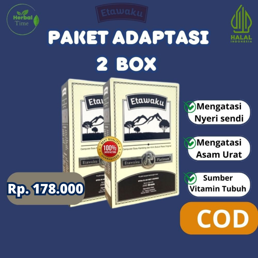 

[ 2 BOX ] ETAWAKU PLATINUM - Susu Kambing Etawaku & Krimer Bubuk Isi 200 gram Bantu Atasi Nyeri Sendi