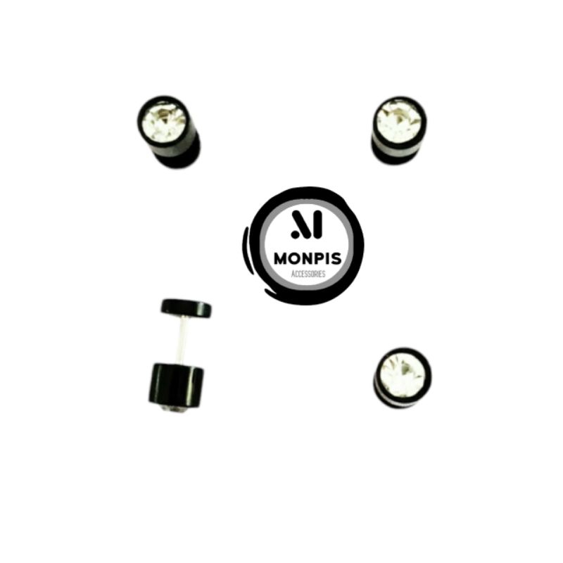 Anting pria Anting Cowok anting tindik  Anting barbel Anting hitam Anting permata Anting korea Antin