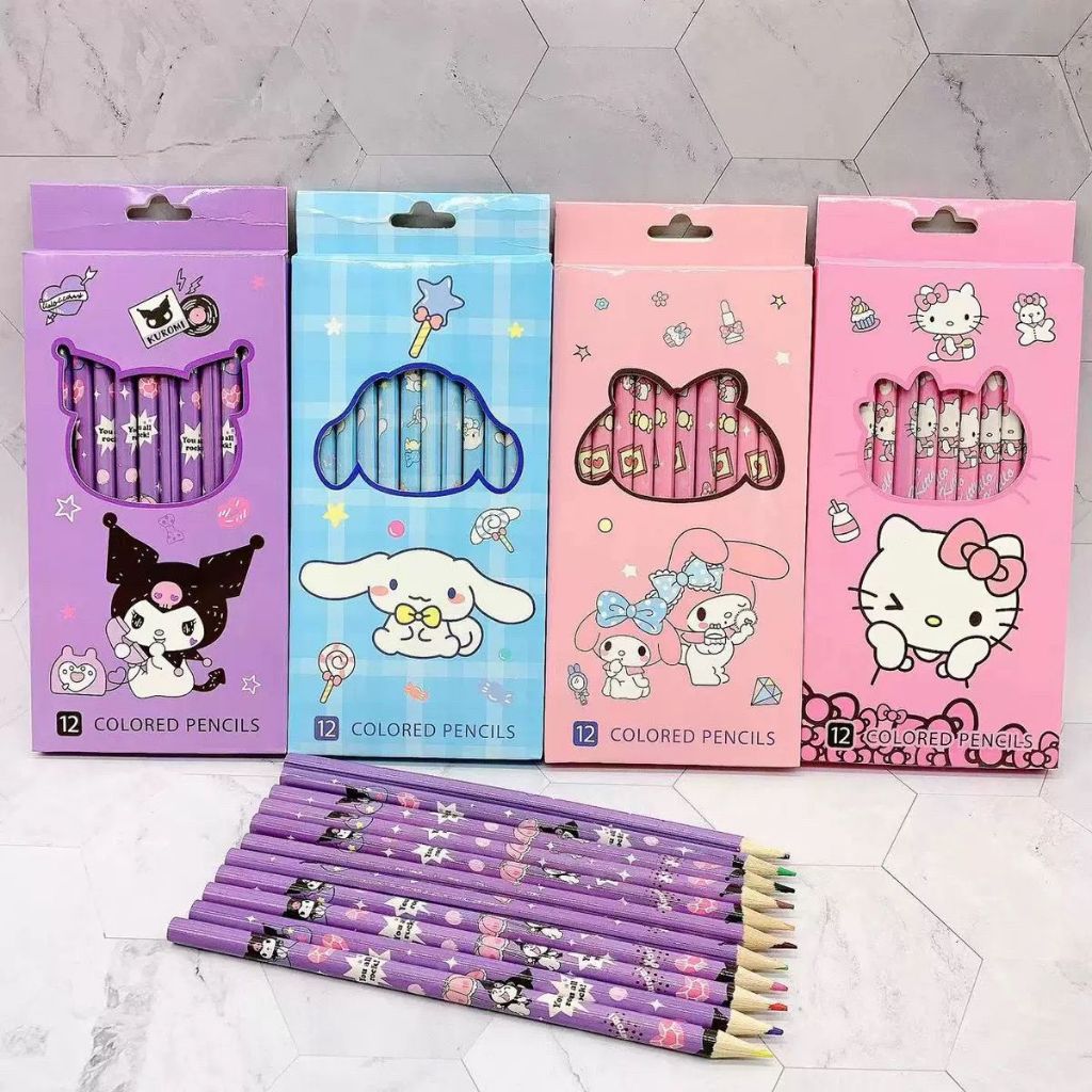 

Pensil warna 12 pcs San*rio/ pensil warna kuromi cinamoroll melody