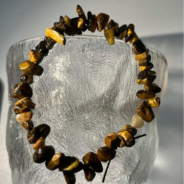 Gelang batu alam natural tiger eyes chips gelang tiger eyes free form gelang tiger eyes cat eye
