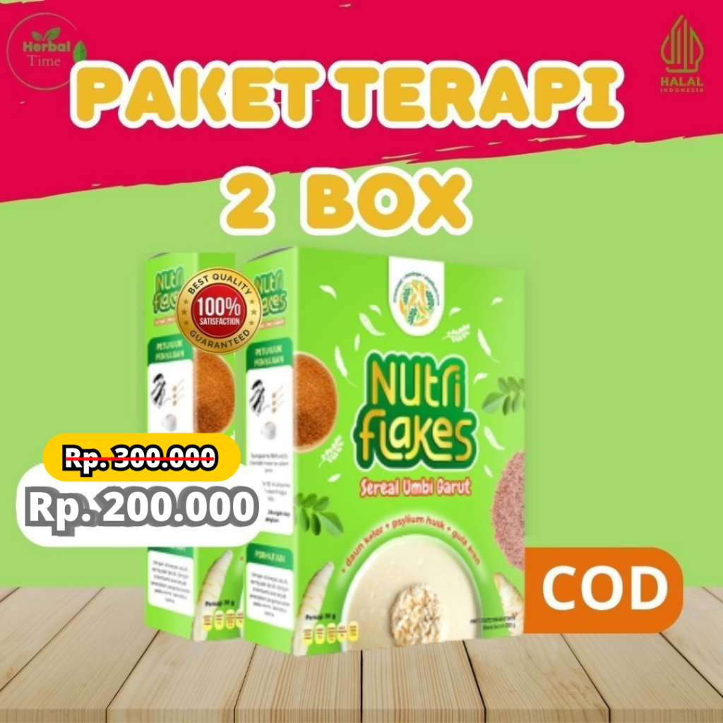 

[ 2 Box ] Nutriflakes - Minuman Umbi Garut + Bahan Herbal Alamai Original Solusi Atasi Maag Tanpa Obat Halal Bpom Cod Toko Originalko Nutriflakes Original