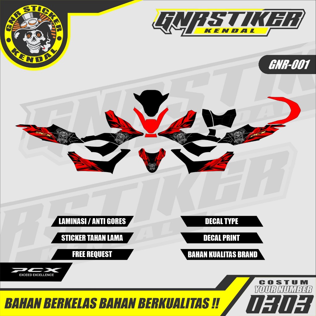 Decal Sticker Custom Full Body PCX 150 - Dekal StikerVariasi Motor PCX 150