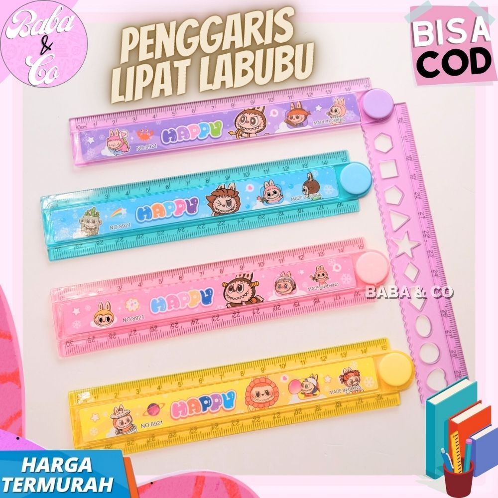 

PENGGARIS LIPAT LABUBU PENGGARIS 30cm LIPAT LABUBU LUCU UNIK RULER LABUBU PENGGARIS SEKOLAH LABUBU