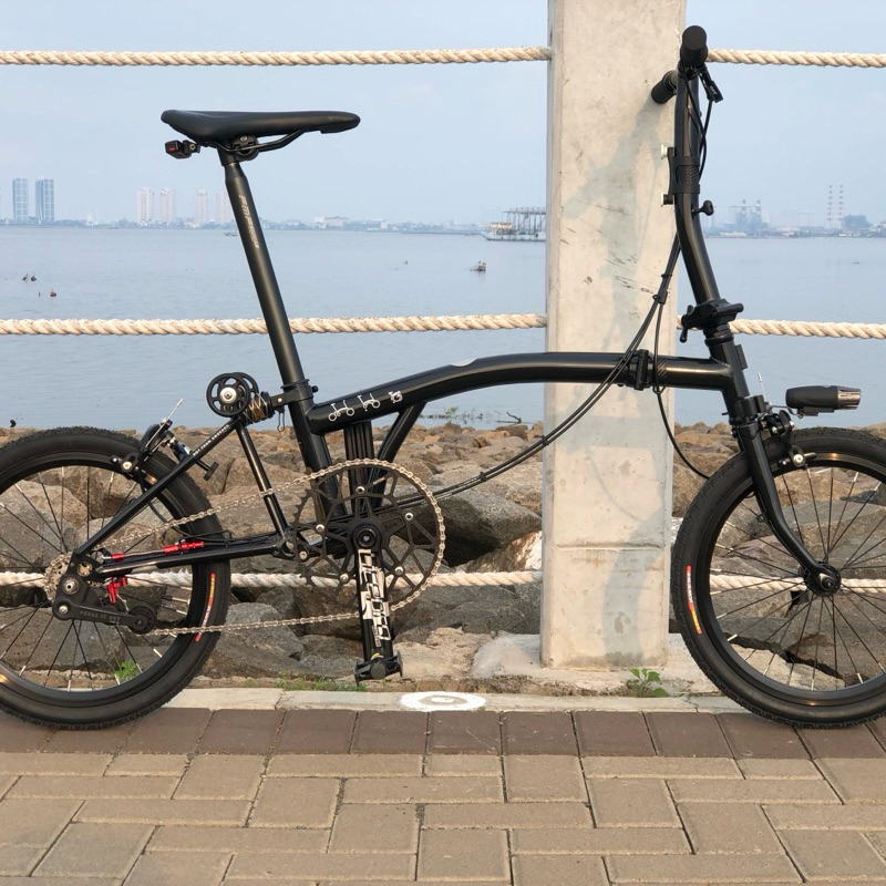 sepeda 3 lipat seperti brompton frame aceoffix full upgrade