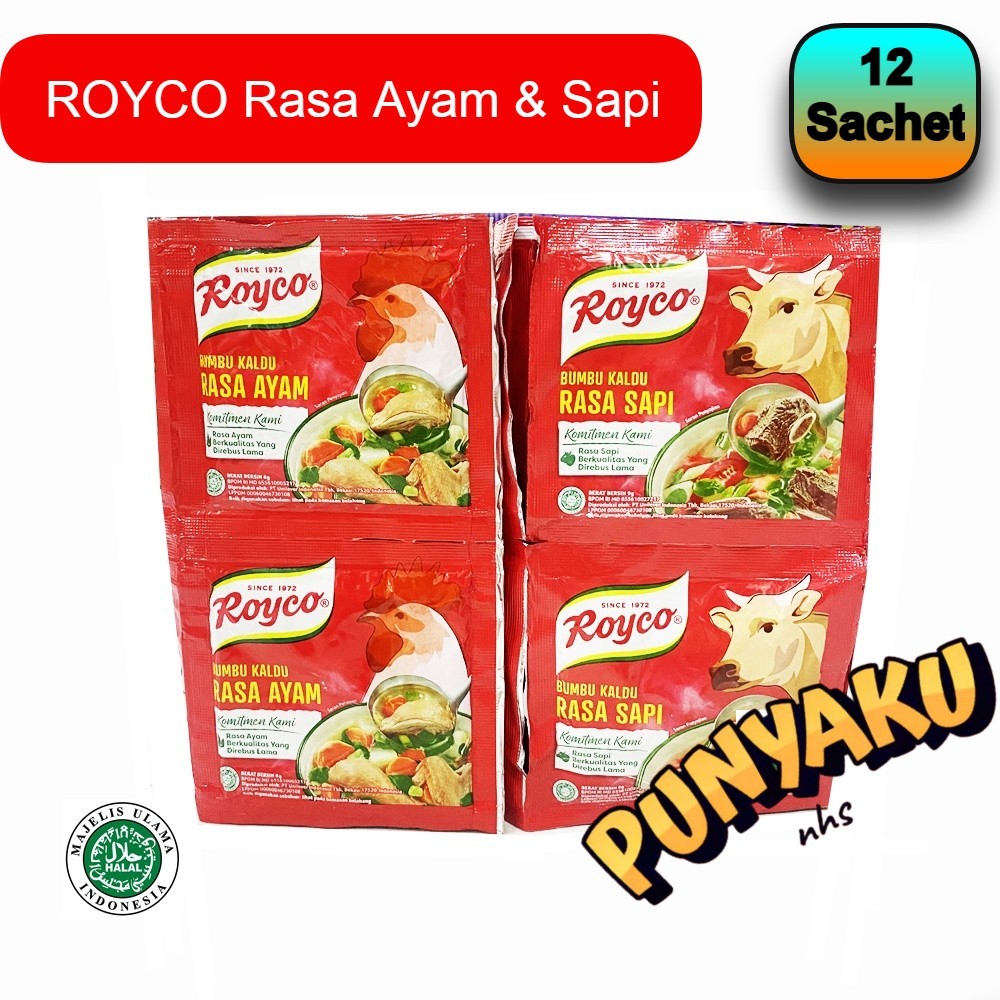 

ROYCO bumbu penyedap 9gr kaldu AYAM SAPI sachet RENCENG ( isi 12 )