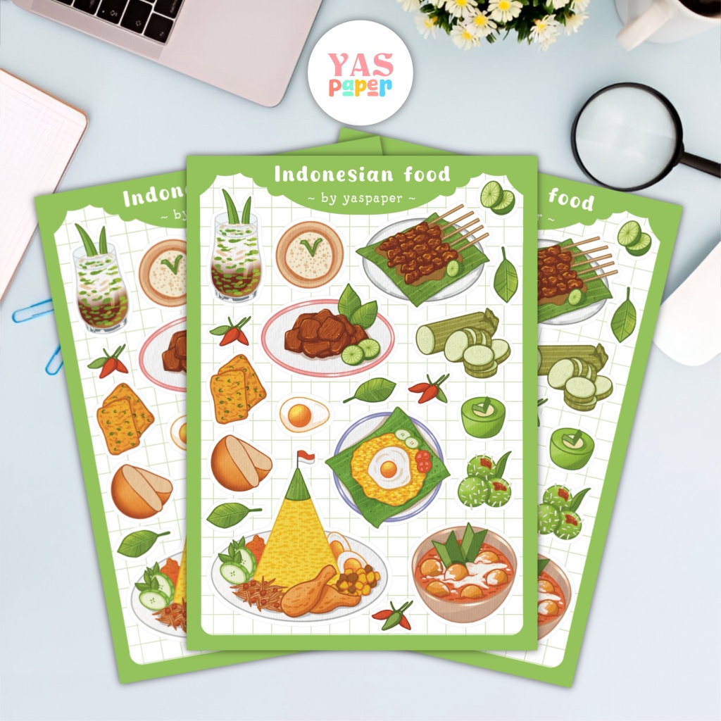 

YASPAPER - Sticker sheet indonesian food series | size A6 waterproof