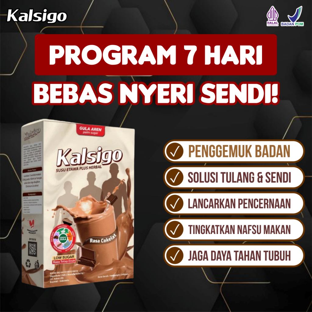 

Kalsigo Susu Etawa Kaya Kalsium untuk Pertumbuhan, BPOM & Diskon 50%!