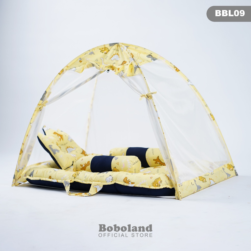 KASUR BAYI KELAMBU BOBOLAND SET LENGKAP BANTAL GULING KELAMBU BAYI