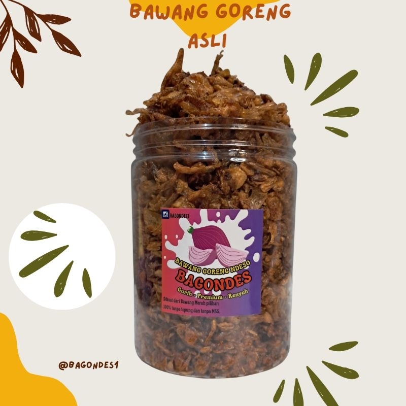 

Bawang Goreng Renyah Premium - 100% Asli Tanpa Pengawet | Gurih dan Kriuk, Cocok untuk Semua Hidangan berat 250 gram