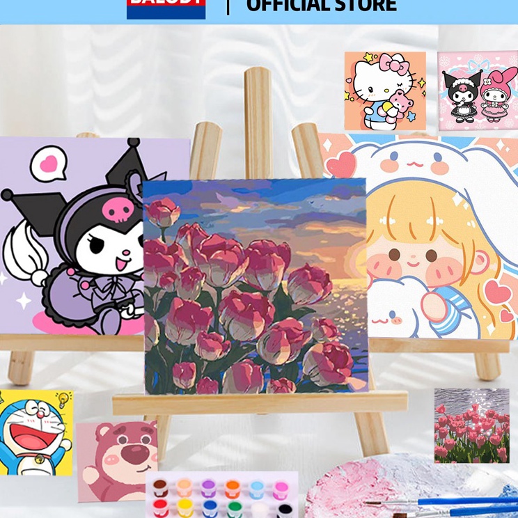 

Obral Populer BALODY Paint By Number 2x2cm Kit Kartun DIY Painting Kit Canvas Paint By Number Digital Melukis