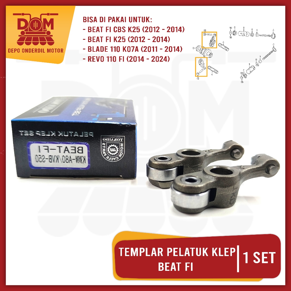 Templar Pelatuk Klep Beat Fi 2012 (TOKAIDO) Piano Temlar Valve Rocker Arm Intake Honda Beat Fi K25